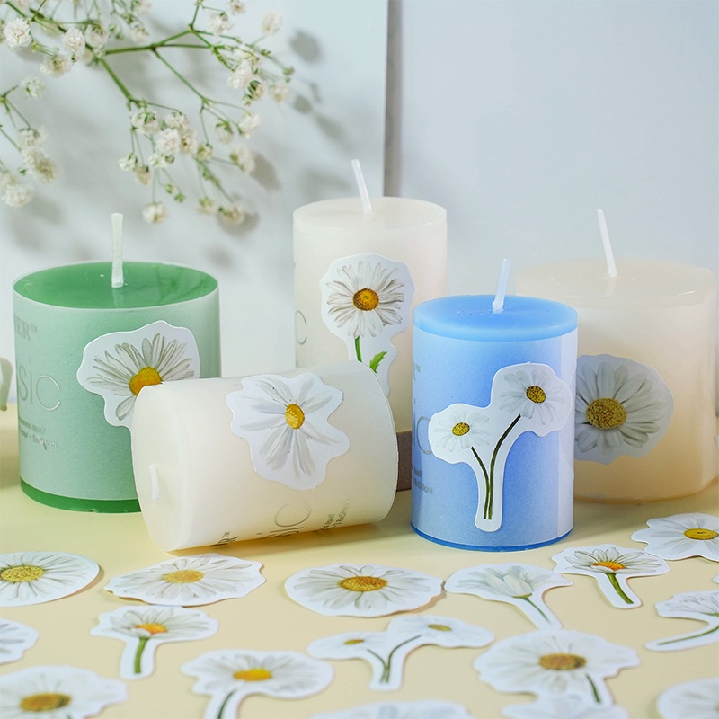 Bộ 46 Miếng Dán Trang Trí Sổ Tay Hình Hoa Xinh Xắn