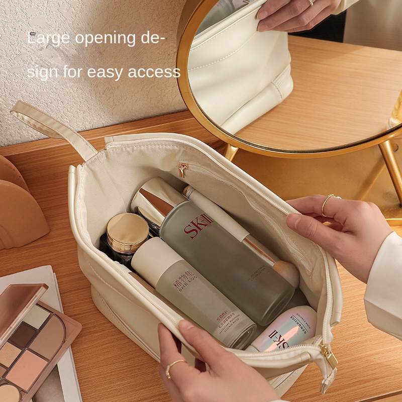 Túi Da JASMIN NOIR PU Hai Ngăn Đựng Đồ Trang Điểm Thiết Kế Dây Rút Tiện Dụng