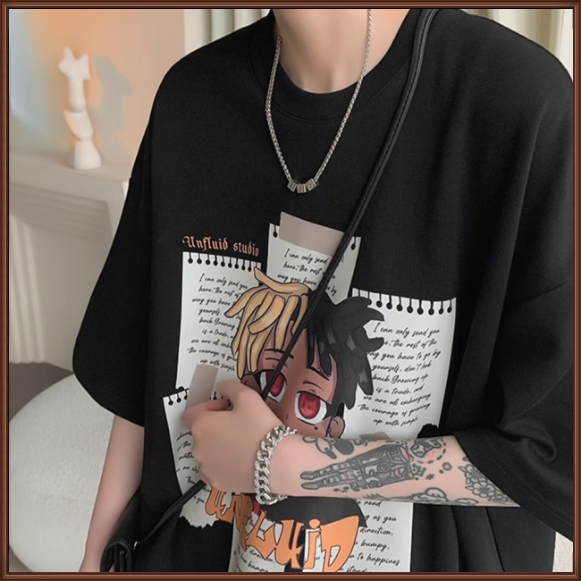 Áo Thun Tay Ngắn Cổ Tròn In Họa Tiết Hoạt Hình Phong Cách Retro Thời Trang Mùa Hè Cho Nam