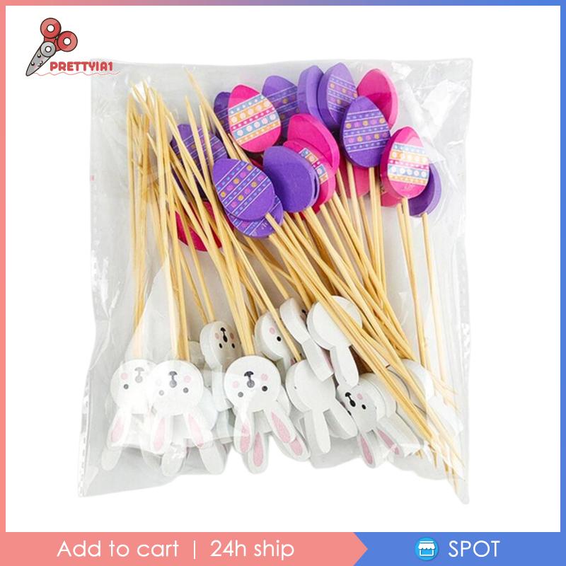 [Prettyia1] Set 100 Que Xiên Trái Cây Trang Trí Bánh Sandwich Cho Lễ Phục Sinh