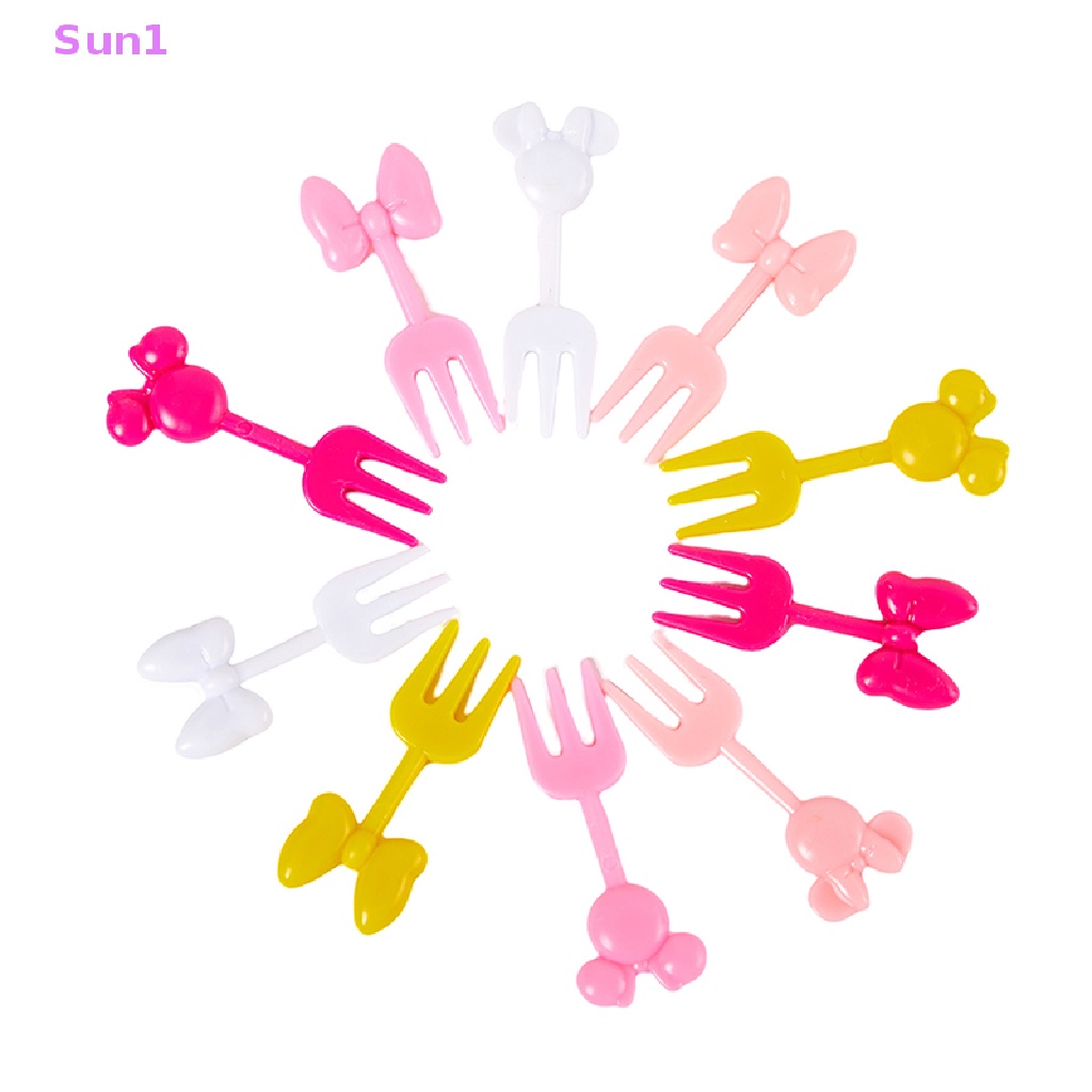 Set 1: 10 Nĩa Ăn Trái Cây / Tráng Miệng Hình Nhân Vật Hoạt Hình Ngộ Nghĩnh