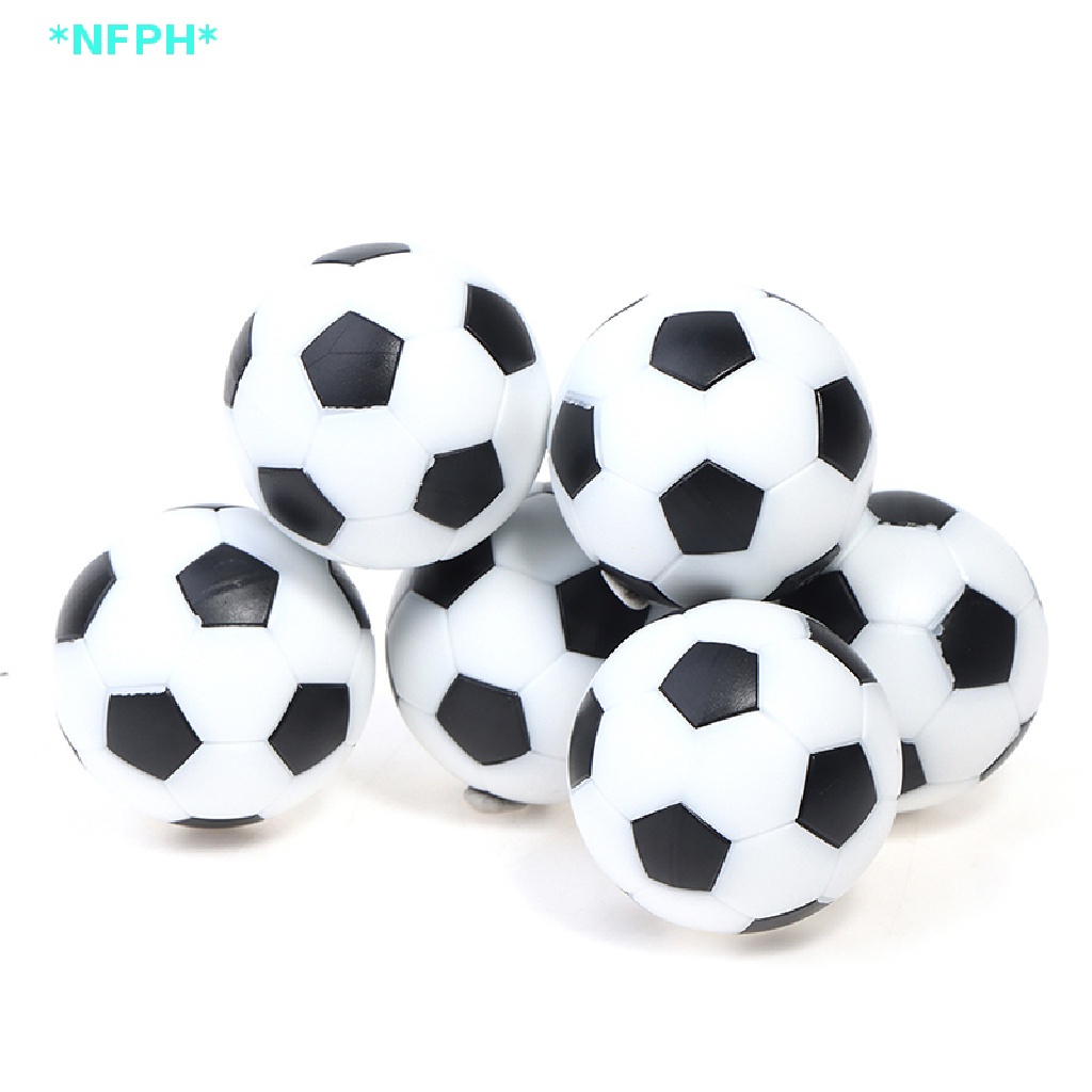 Set 6 Quả Bóng Đá Mini Bằng Nhựa Màu Trắng Đen 32mm Mới