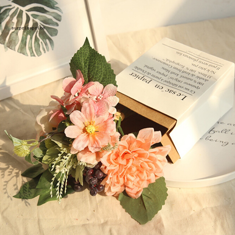 1 Bó Hoa Dahlia Nhân Tạo Dùng Cho Trang Trí Tiệc Cưới, Sân Khấu