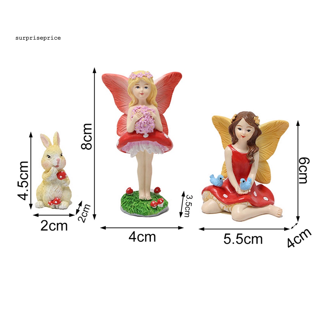 Spa Bộ 3 Tượng Nấm Ba Chiều Bề Mặt Mịn Trang Trí Nhà Cửa Thủ Công Mỹ Nghệ Cổ Tích