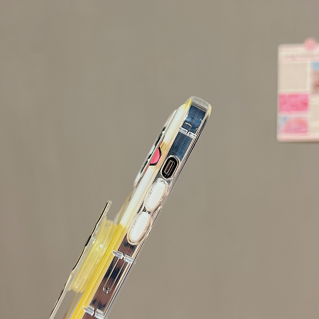 Ốp Điện Thoại TPU Dẻo Trong Suốt Họa Tiết Hoạt Hình Hello Kitty Dễ Thương Kèm Giá Đỡ Cho iPhone 14 13 12 11 PRO MAX