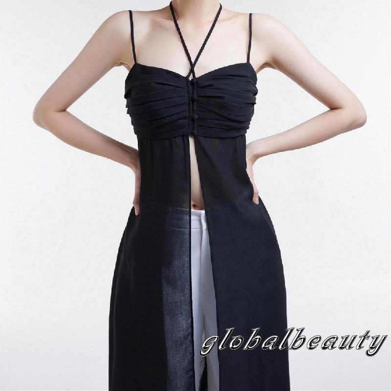 Đầm Dài Hai Dây Không Tay Thời Trang Gợi Cảm Cho Nữ