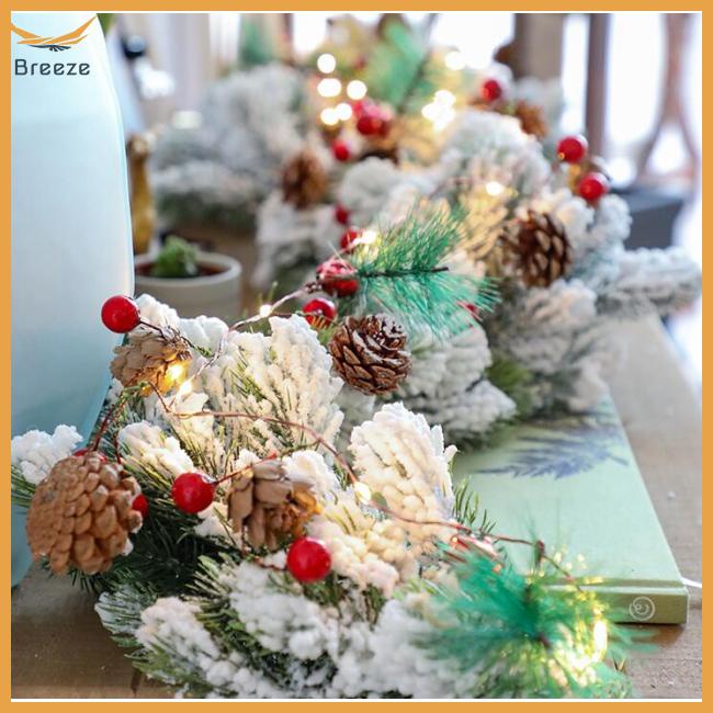 Dây Đèn Led 2M 20 Bóng Hình Quả Thông Đỏ Trang Trí Giáng Sinh