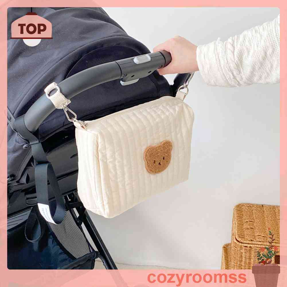 Túi Đựng Tã Lót Bằng Vải Cotton Hình Hoạt Hình Treo Xe Đẩy Em Bé