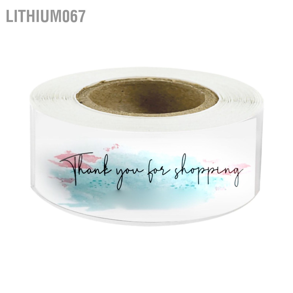 Lithium067 1 Cuộn Nhãn Dán Sticker Hình Chữ Nhật Đẹp Thời Trang Dễ Thương Tự Làm Bằng Tay "Thank You"