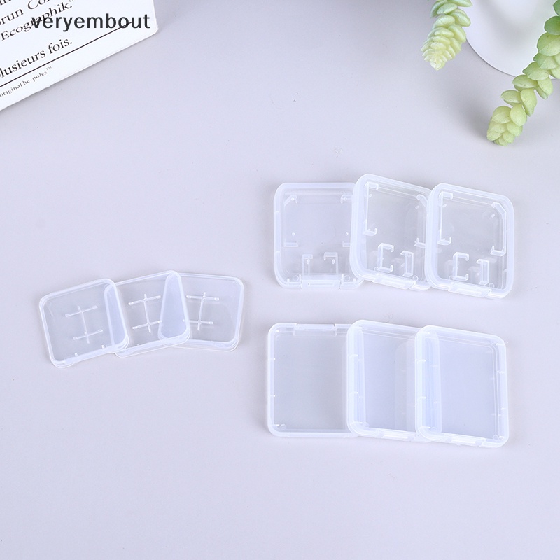 Set 10 Hộp Nhựa Trong Suốt Đựng Thẻ Nhớ SD TF CF Tiện Dụng