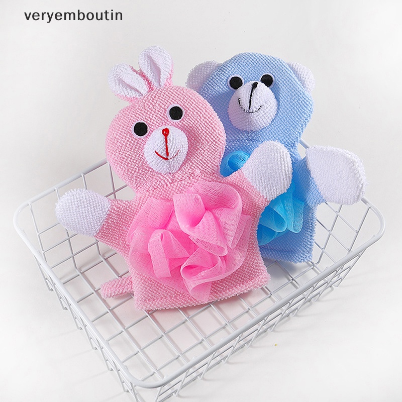 Găng Tay cotton Rửa Mặt Khi Tắm Cho Trẻ Em Hình Động Vật Vui Nhộn n