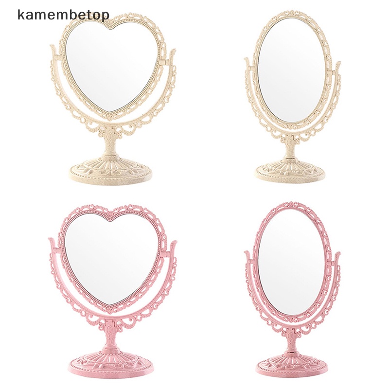 Gương Trang Điểm Xoay Hình Trái Tim Bằng Nhựa Phong Cách Vintage