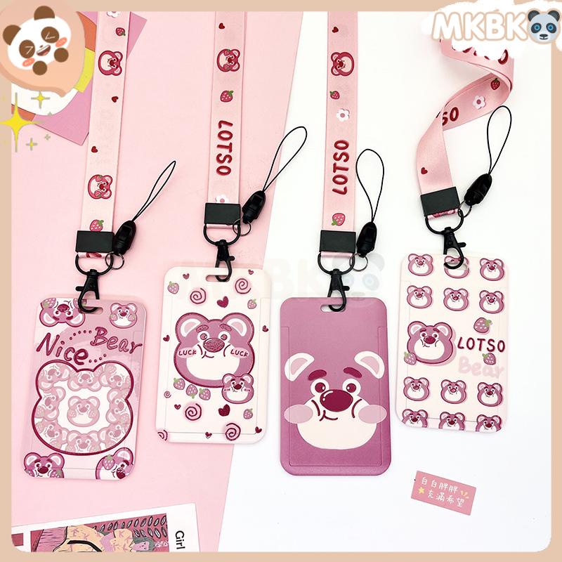 🐼 MKBK 🐼 Dây đeo bảng tên gấu dâu dễ thương Thẻ tên Thẻ đeo tên dây đeo thẻ co rút dễ thương dây rút thẻ thẻ đeo học sinh bao đựng thẻ sinh viên Hoạt hình văn phòng phẩm giá sỉ
