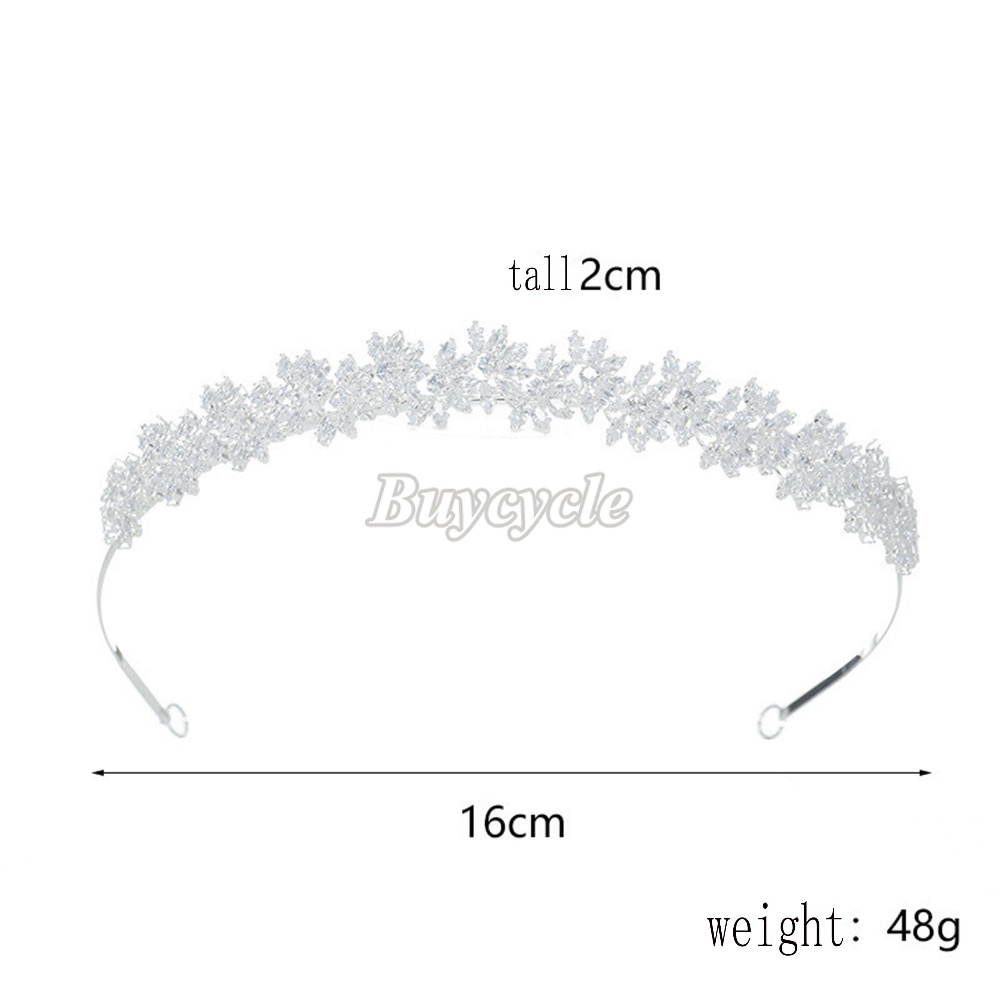 Vương Miện Cài Tóc Đính Đá Zircon Thời Trang Cho Cô Dâu
