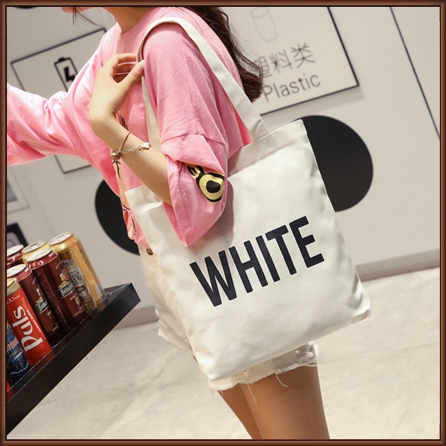 Túi Xách Canvas Đeo Vai In Chữ Thời Trang Cho Nữ