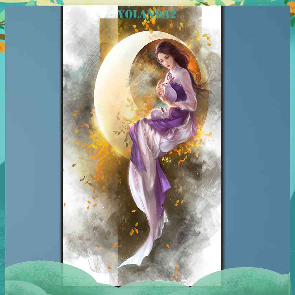 Bộ Tranh Đính Đá 5D Họa Tiết Mặt Trăng Độc Đáo DIY Dùng Trang Trí Nhà Cửa