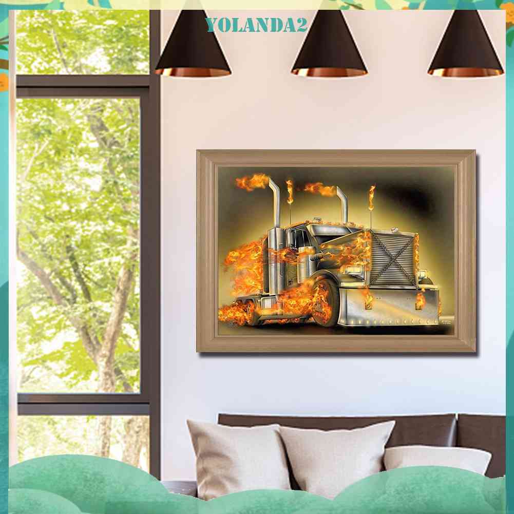 Tranh Đính Đá Kim Cương Toàn Bộ 5D DIY Hình Vẽ Xe Hơi