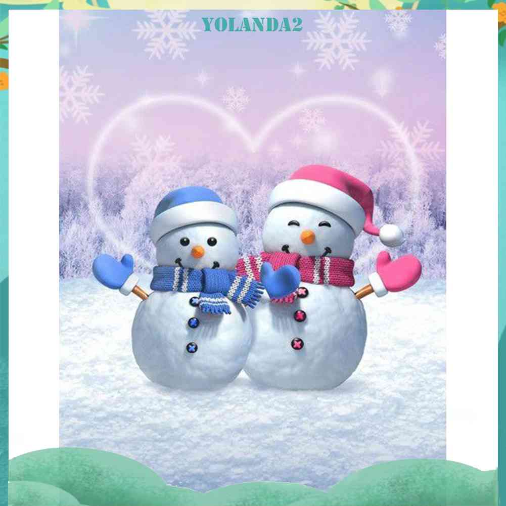 Tranh Đính Đá Kim Cương Toàn Bộ 5D DIY Hình Người Tuyết