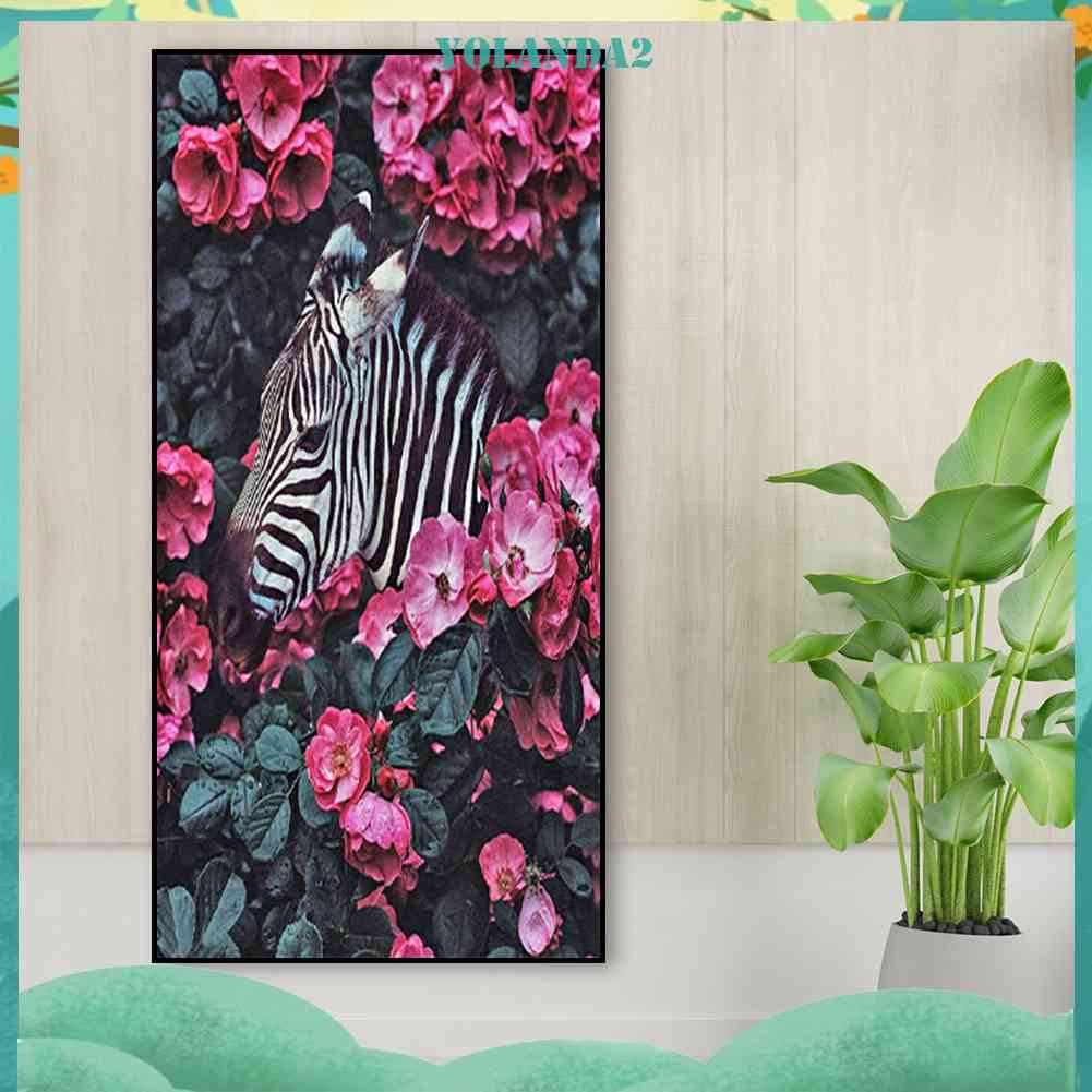 Tranh Đính Đá Kim Cương Toàn Bộ 5D DIY Hình Vẽ Ngựa Vằn