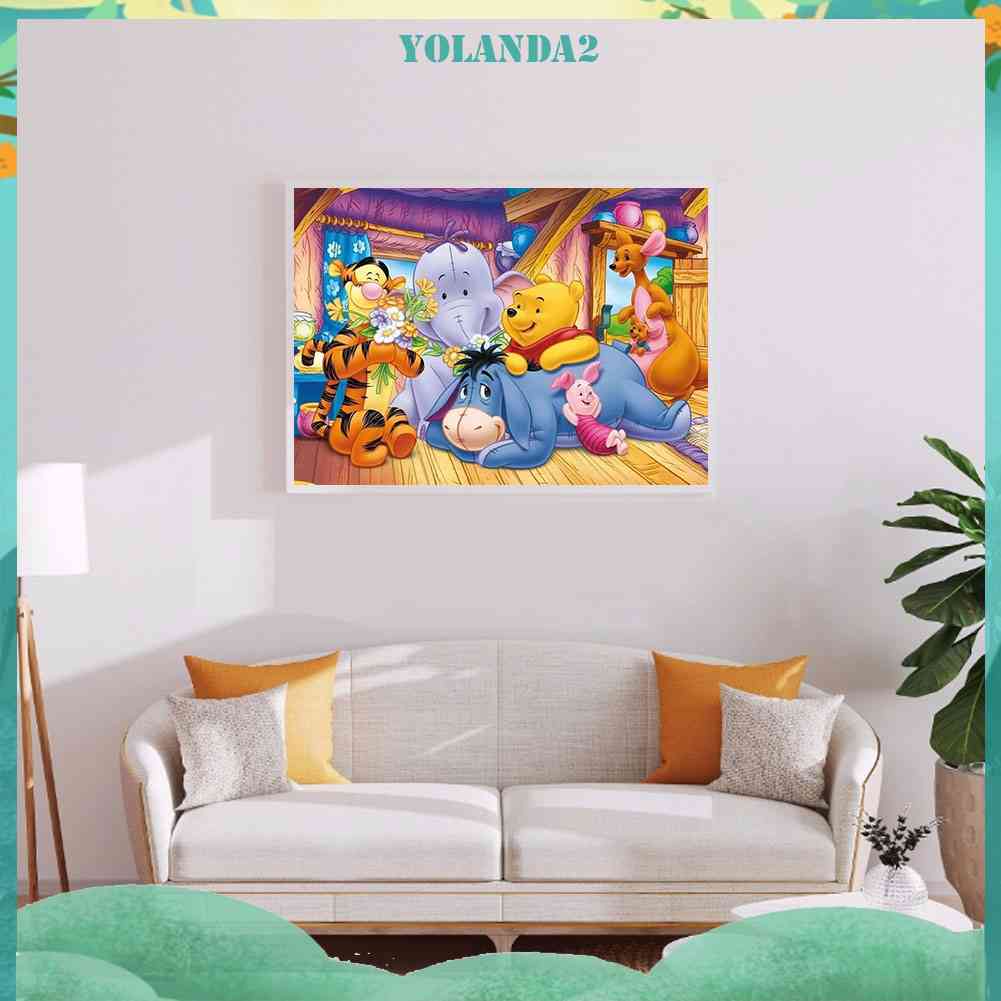 Tranh Đính Đá Kim Cương Toàn Bộ 5D DIY Hình Gấu Pooh