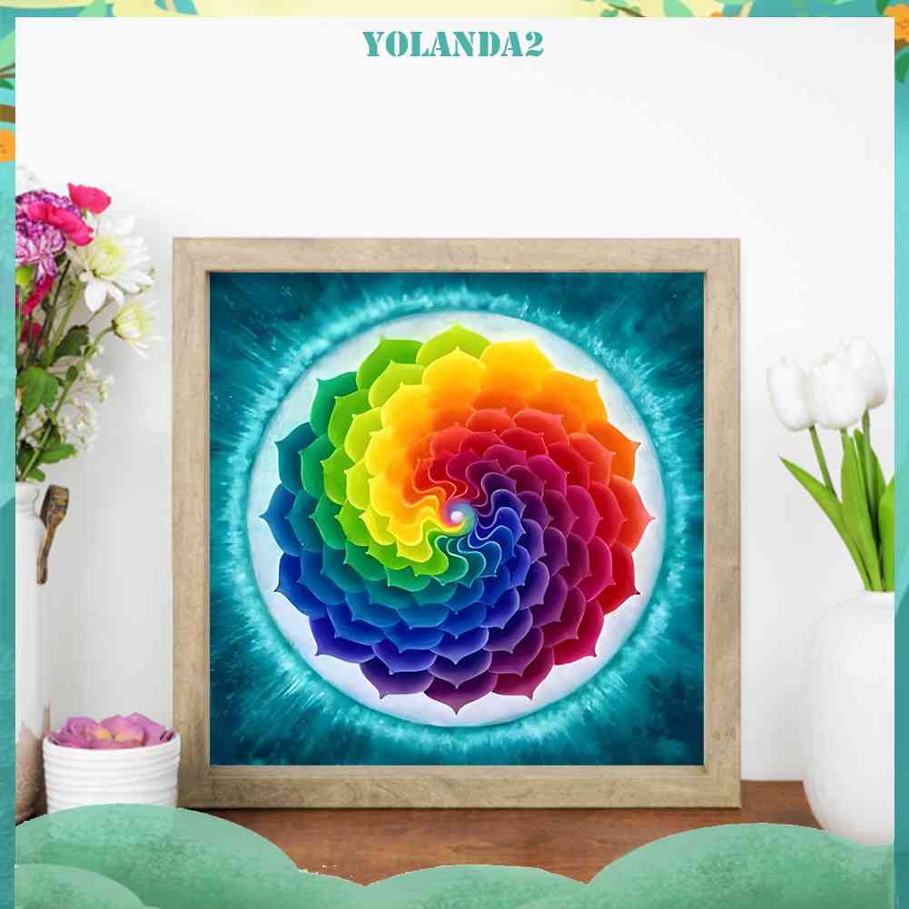 Bộ Tranh Đính Đá Tự Làm Họa Tiết Mandala Nhiều Màu Sắc