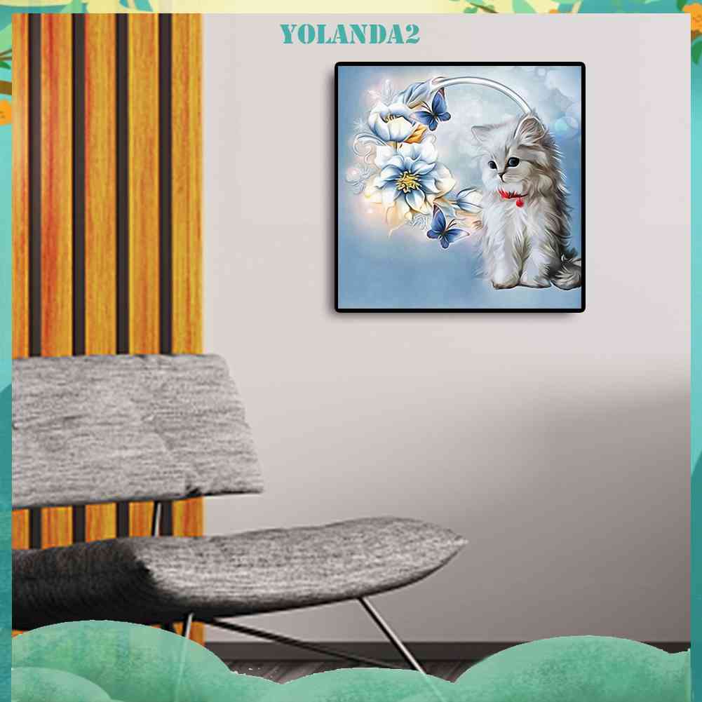 Tranh Đính Đá Kim Cương Toàn Bộ 5D DIY Hình Vẽ Mèo Ba Tư