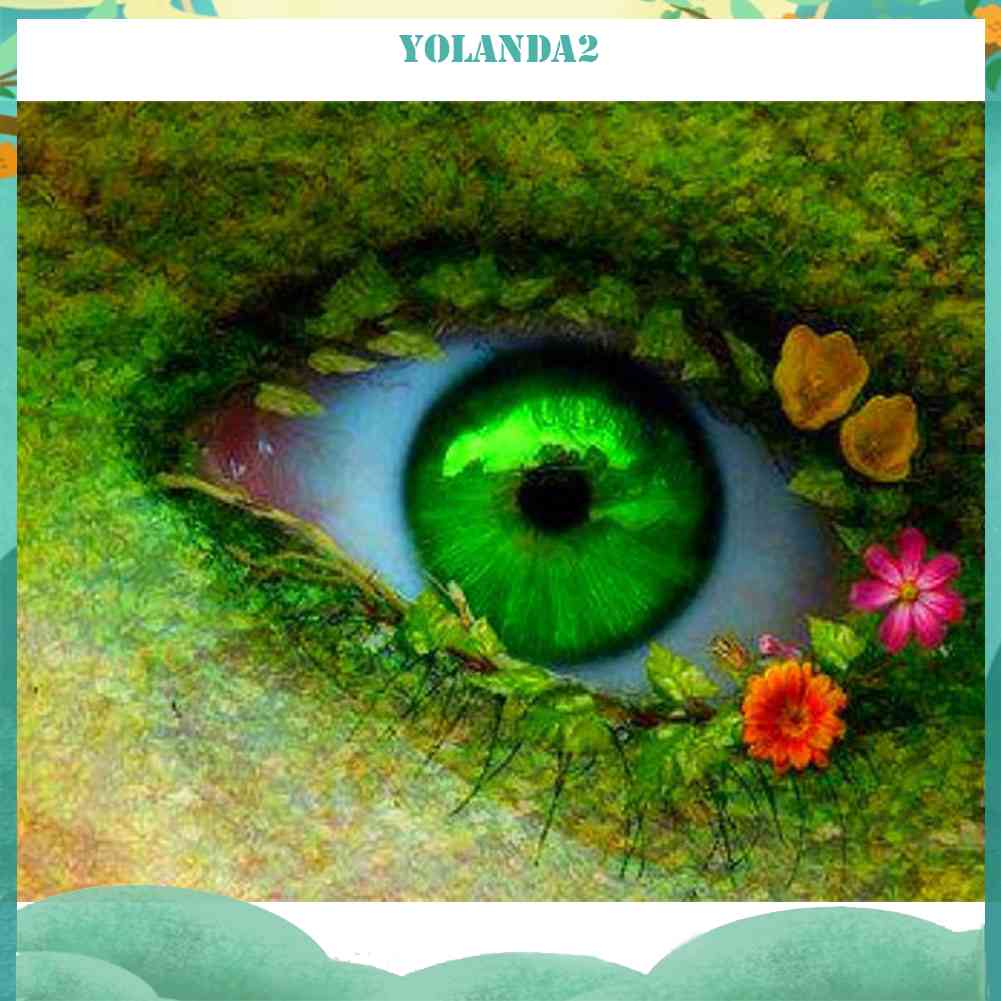 Tranh Đính Đá Kim Cương Toàn Bộ 5D DIY Hình Vẽ Đôi Mắt Xanh