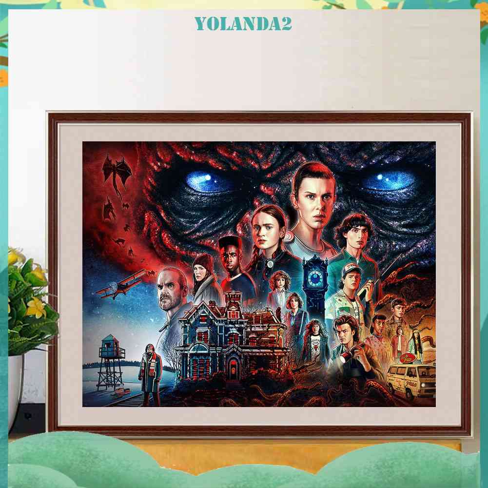 Tranh Đính Đá Kim Cương Toàn Bộ Tròn In Hình Phim Stranger Things