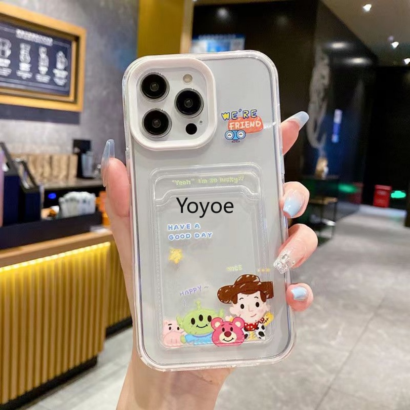 Ốp Điện Thoại Silicon Mềm Trong Suốt Chống Sốc Kèm Ngăn Đựng Thẻ Cho iPhone 13 11 12 14 Pro Max X XR XS Max 7 8 Plus SE