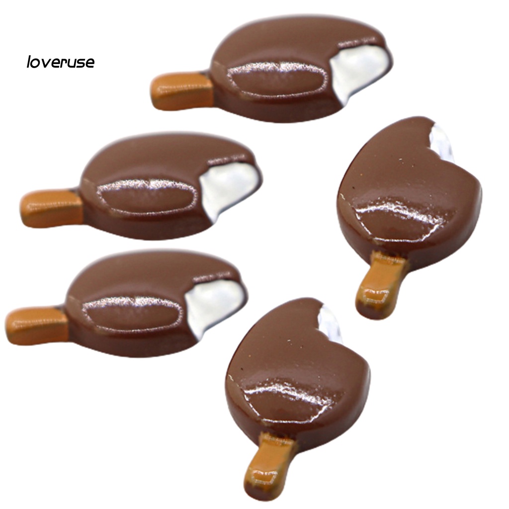 Set 5 Mô Hình Bánh Ngọt / Món Tráng Miệng Bằng Nhựa Resin Nhỏ Gọn Dành Cho Búp Bê