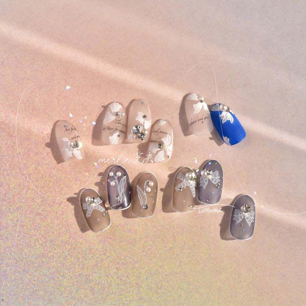 Nhãn Dán Móng Tay Tự Dính Hình Hoa Phong Cách Bohemia Dành Cho Nữ