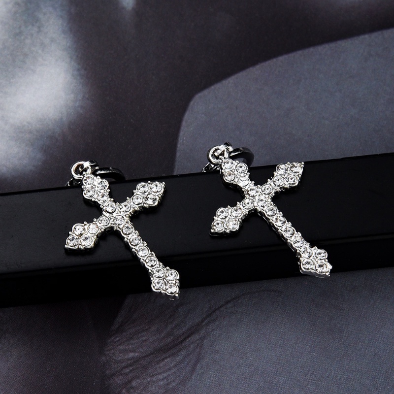 Khuyên Tai Hình Thánh Giá Đính Đá Zircon Màu Sắc Cổ Điển Dành Cho Nam Nữ