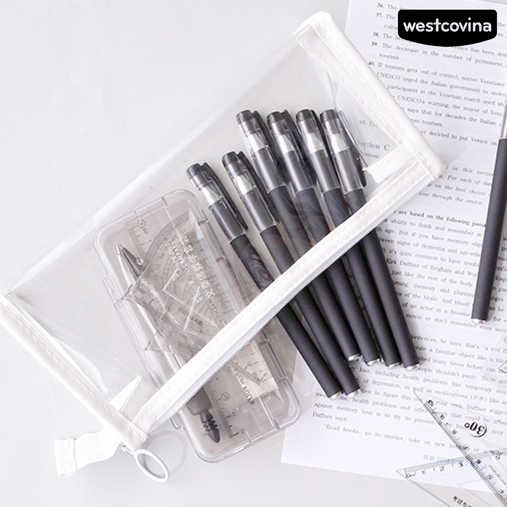 [COD]♪Túi Đựng Bút Trong Suốt Sức Chứa Lớn Phong Cách Hàn Quốc