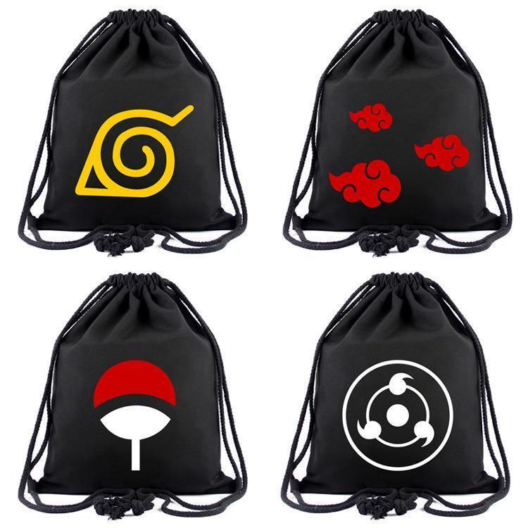 Ba Lô Dây Rút Thể Thao 8 Inch Họa Tiết Logo Naruto Độc Đáo