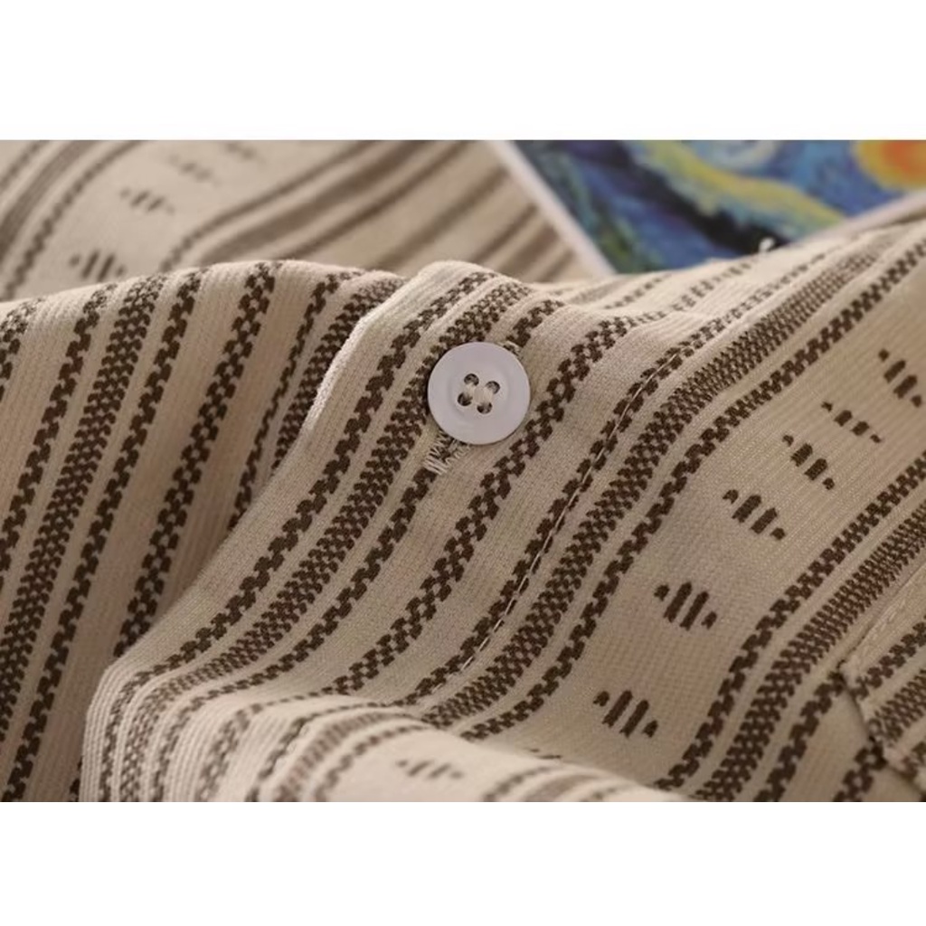 Áo Sơ Mi Tay Dài Họa Tiết Kẻ Sọc Màu Sắc Thời Trang Mùa Xuân Dễ Phối Đồ Cho Nam