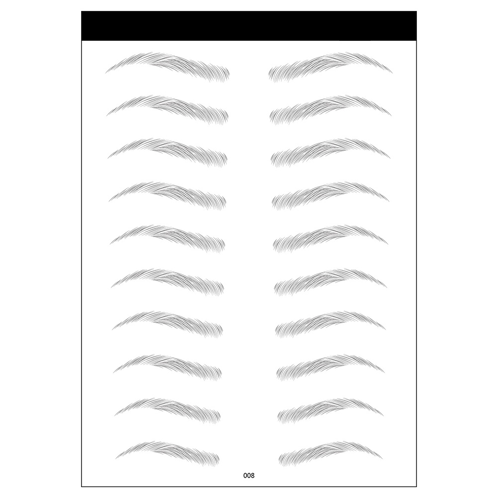 Bộ 3 Miếng Dán Xăm Lông Mày 6D Tự Nhiên Lâu Trôi