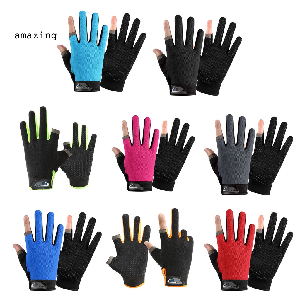 1 Đôi Găng Tay Câu Cá Chống Tia UV Chống Trượt Màu Sắc Tương Phản