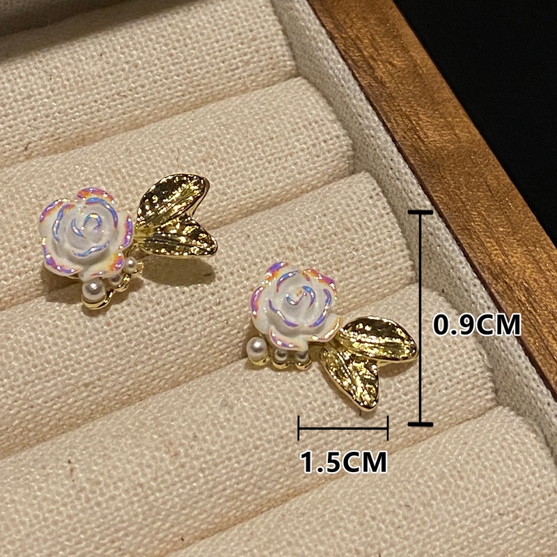 Bông Tai Mạ Bạc 925 Hình Bông Hoa Đính Ngọc Trai Nhân Tạo Phong Cách Hàn Quốc Sang Trọng