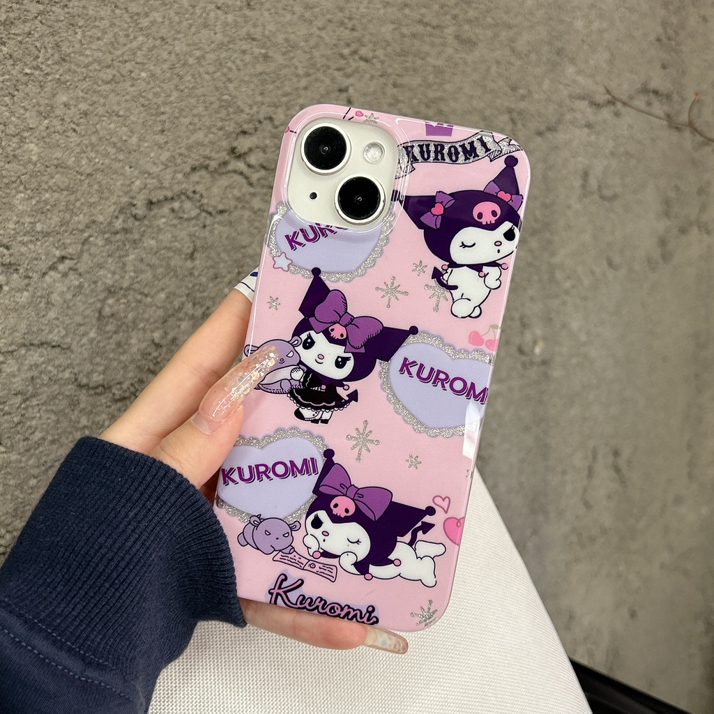 Ốp Điện Thoại Imd Silicone Mềm Trong Suốt Chống Rơi In Hình Kuromi Cho iPhone11 12 13 14 Pro Max