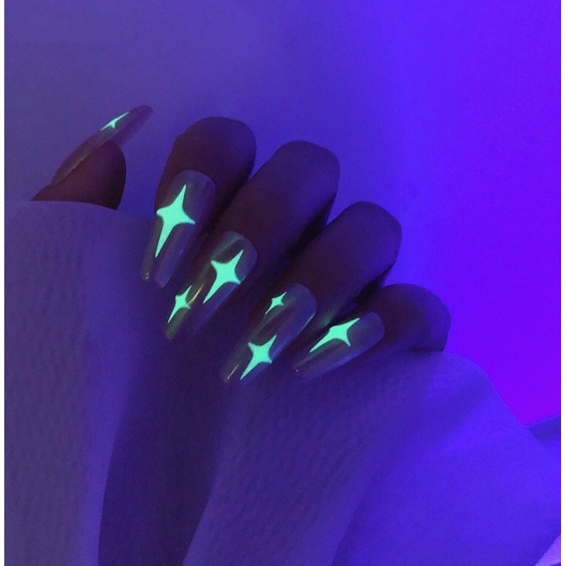 sticker dạ quang dán móng tay nail Có sẵn