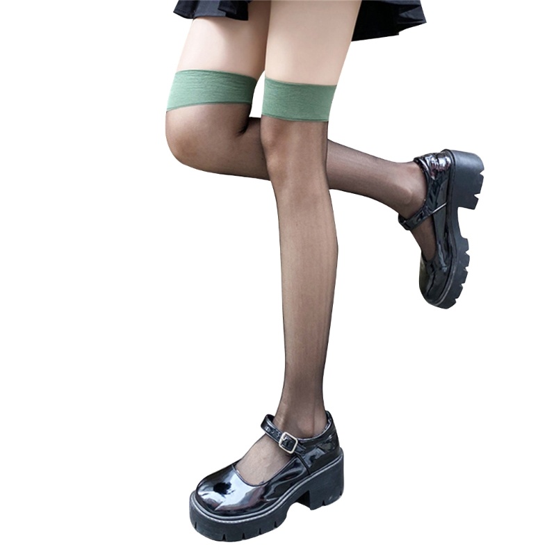 Tất Chân Dài Siêu Mỏng Thoáng Khí Màu Sắc Đơn Giản Gợi Cảm Cho Nữ