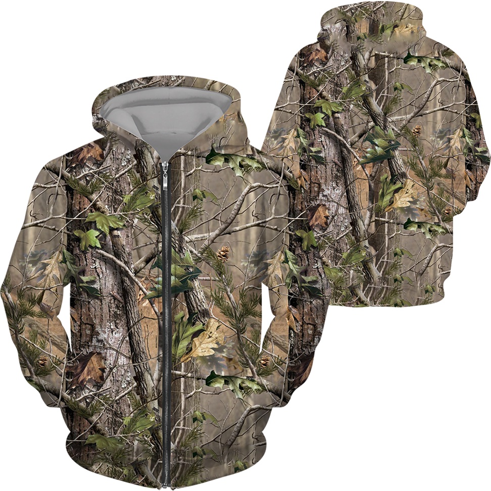 Áo Khoác Khóa Kéo Họa Tiết Lá Phong 3D Thời Trang Thu Đông Cho Nam