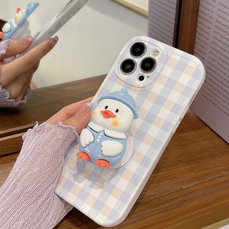 Ốp Điện Thoại Có Giá Đỡ Hình Vịt Cho Iphone 14 13 12 11pro Promax 7 8 Plus
