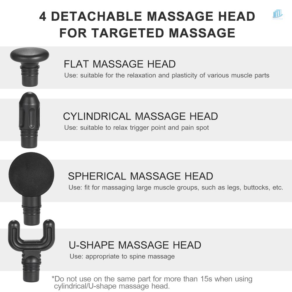 Súng Mát Xa Điện Tử Mini smartwatchinone 4 Đầu 4 Mức Tốc Độ 2000mAh Có Thể Sạc Lại