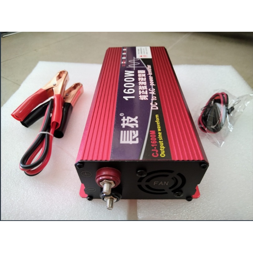 Bộ kich điện inverter 12v lên 220v 1600W Sóng Sin Chuẩn - 12V 1600w mẫu mới-Dòng 2 biến áp