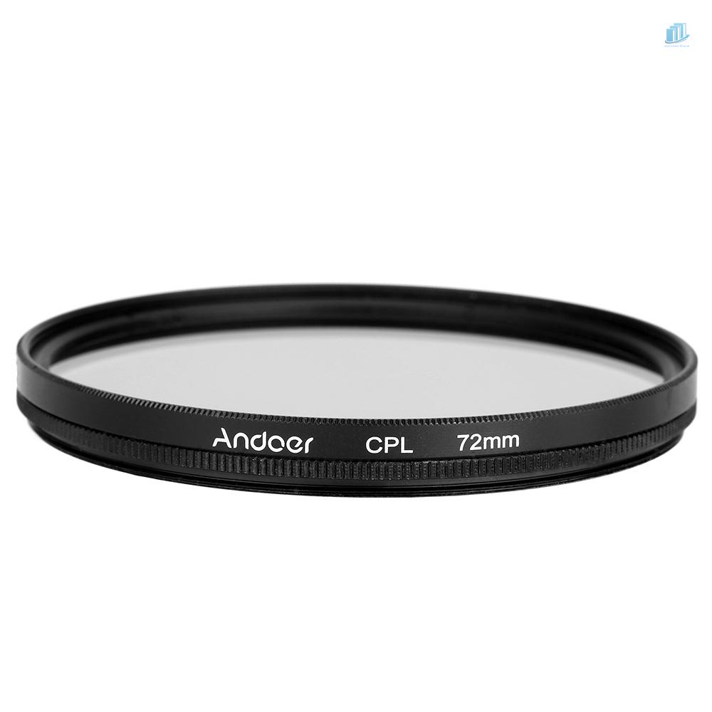 Ống Kính Phân Cực ND8 Trung Tính Andoer 72mm UV + CPL + ND8 Cho Máy Ảnh Pentax DSLR