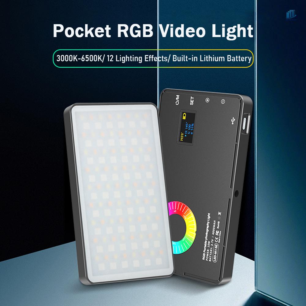 Bảng Đèn LED RGB 3000K-8500K 12 Hiệu Ứng Ánh Sáng CRI97 + Tích Hợp Pin Chuyên Dụng Hỗ Trợ Live Streaming Video