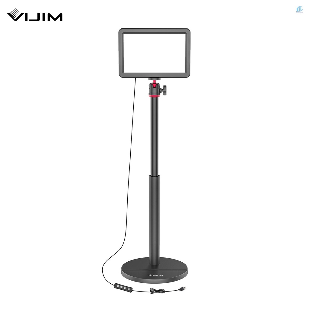 Bảng Đèn LED VIJIM K5 3200K-6500K 8 Cấp Độ Sáng 10W CRI95 + USB Kèm Giá Đỡ Đầu Tròn Chuyên Dụng Cho Live Streaming Online Ga