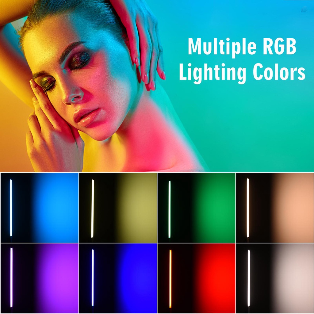 ANDOER Đèn LED Video Cầm Tay 10W 9 Màu CRI95 + 3200K-5600K 0-100% 7 Hiệu Ứng Ánh Sáng 1 / 4-inch Kèm Điều Khiển Từ Xa