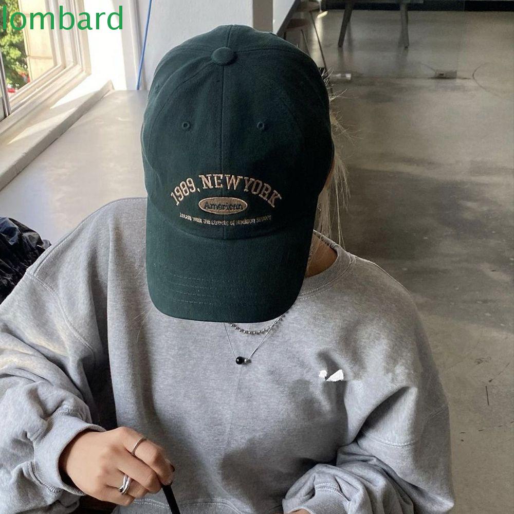 Mũ Lưỡi Trai Cotton Thêu Chữ Đơn Giản Phong Cách Hàn Quốc